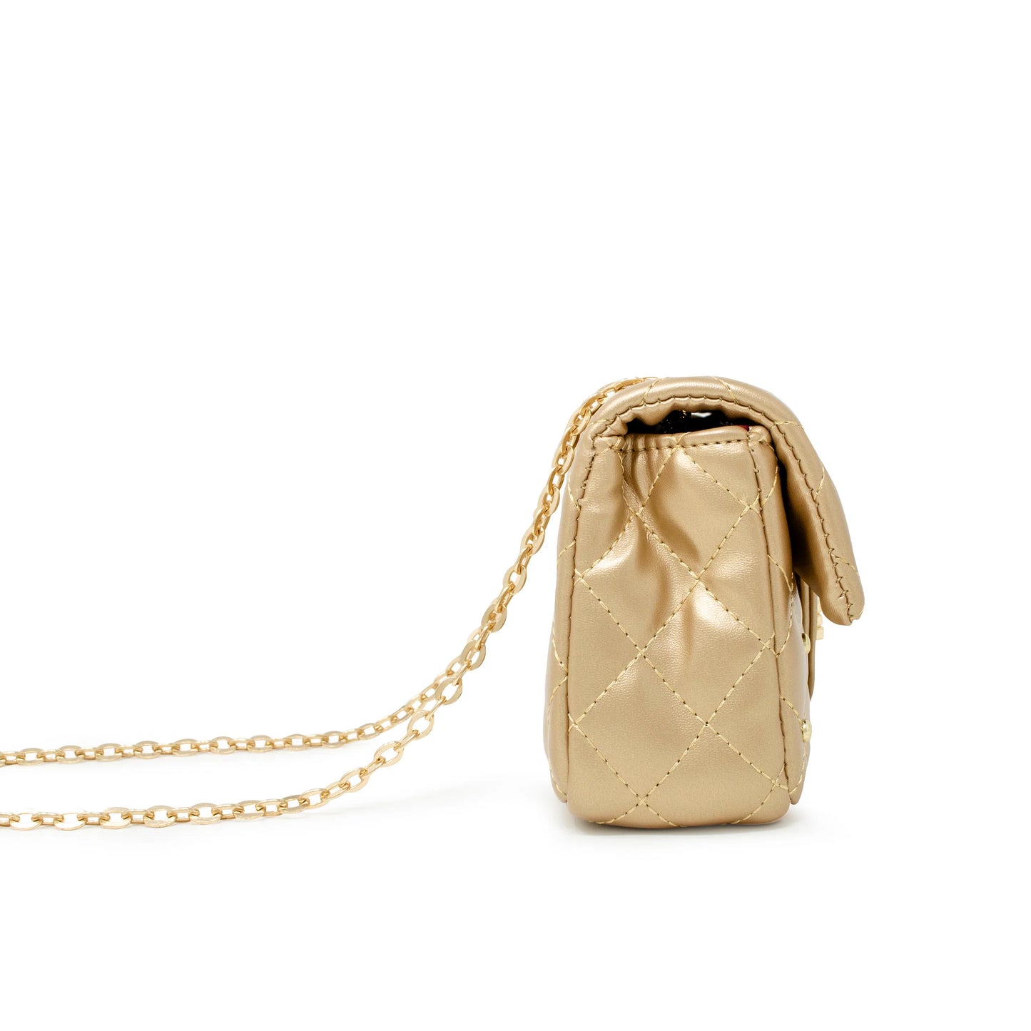 Gold Classic Quilted Stud Mini Bag