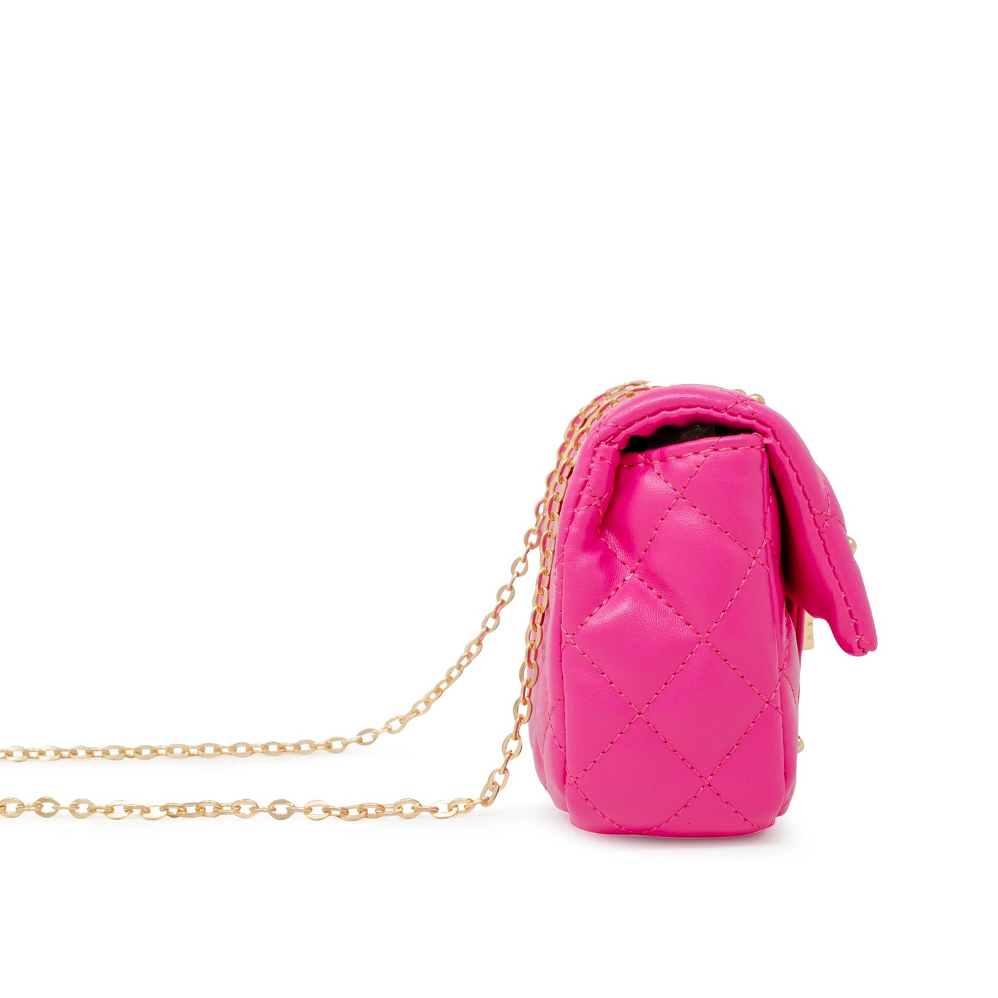 Hot Pink Classic Quilted Stud Mini Bag