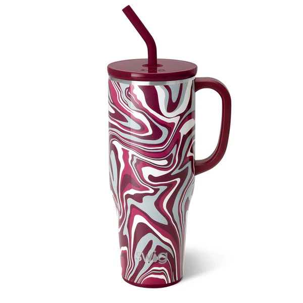 Swig Maroon and White Swirl 40oz Mega Mug