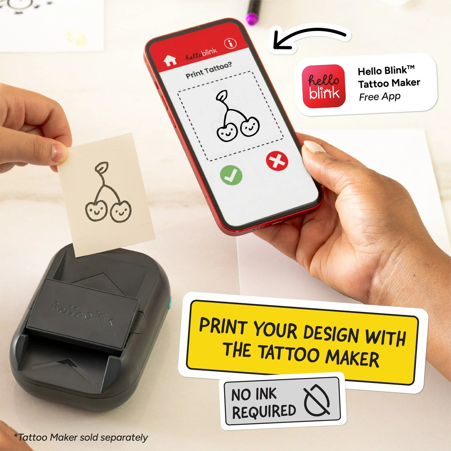 Hello Blink Temporary Tattoo Maker Refill Pack