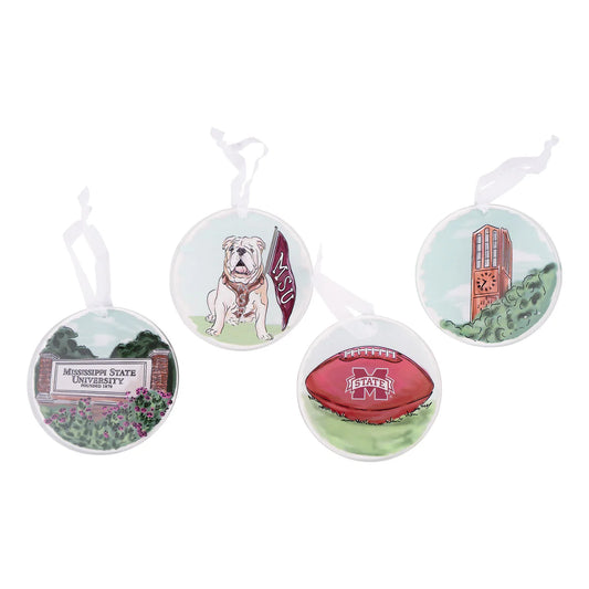Mississippi State Ornament Set/4