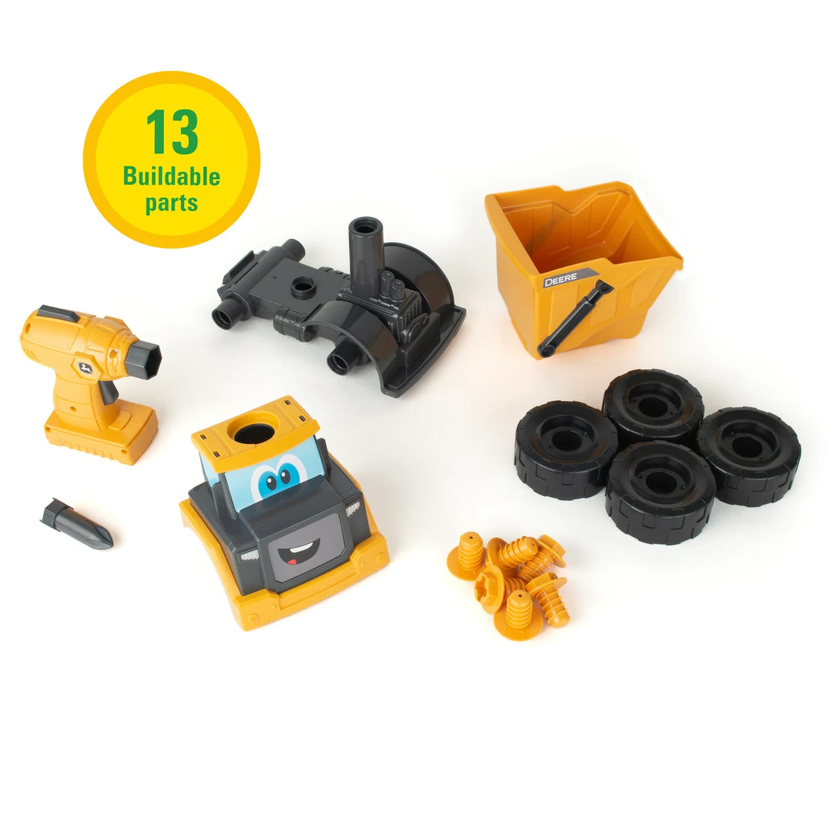 Build-A-Buddy John Deere Yellow Dump Truck