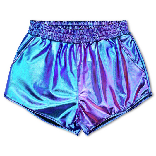 Iridescent Metallic Youth Shorts