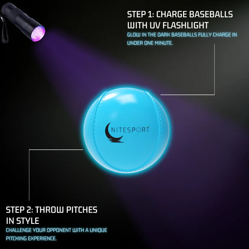 Aquamarine Glow in the Dark Nite Ball 6pk