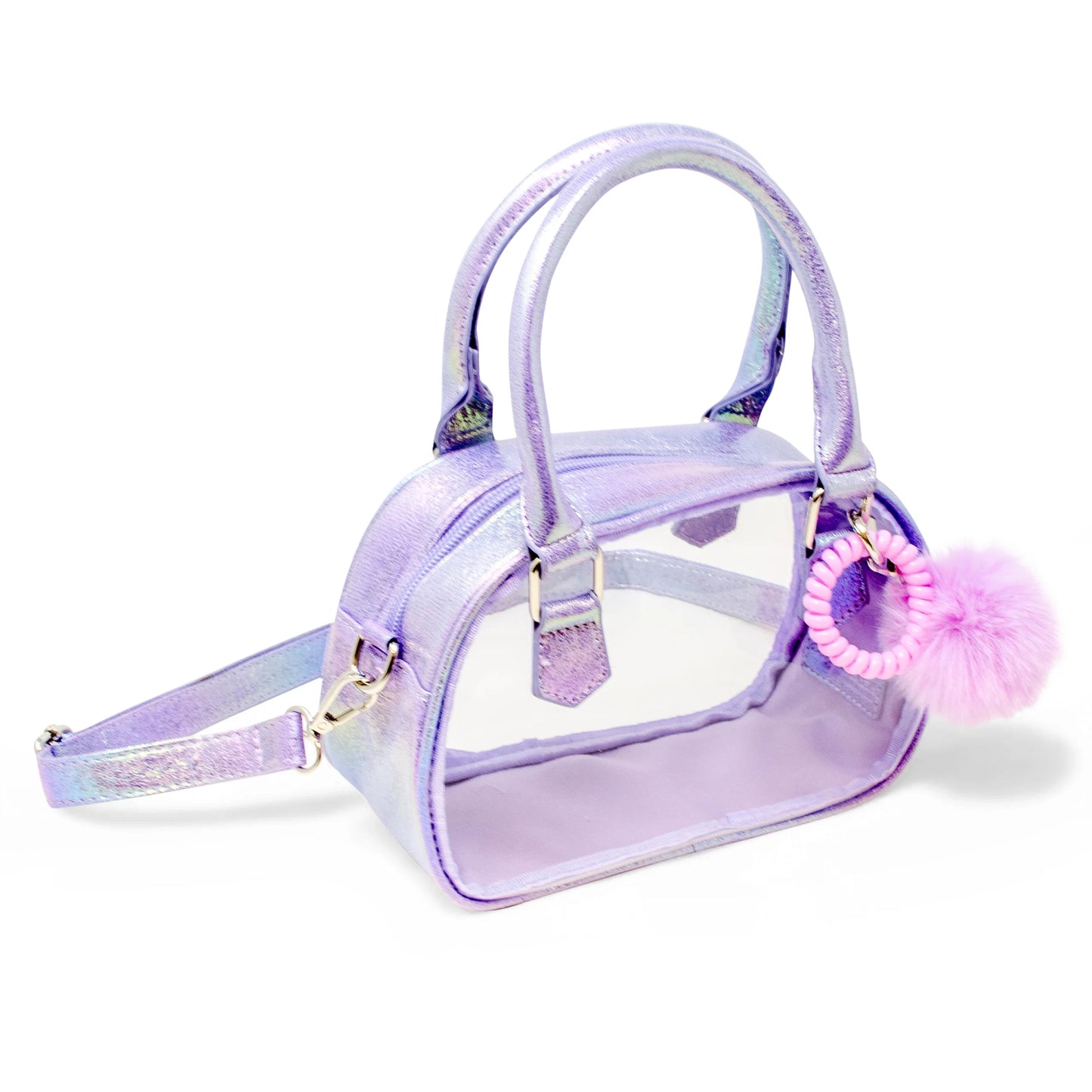 Purple Game Day Glam Clear Crossbody