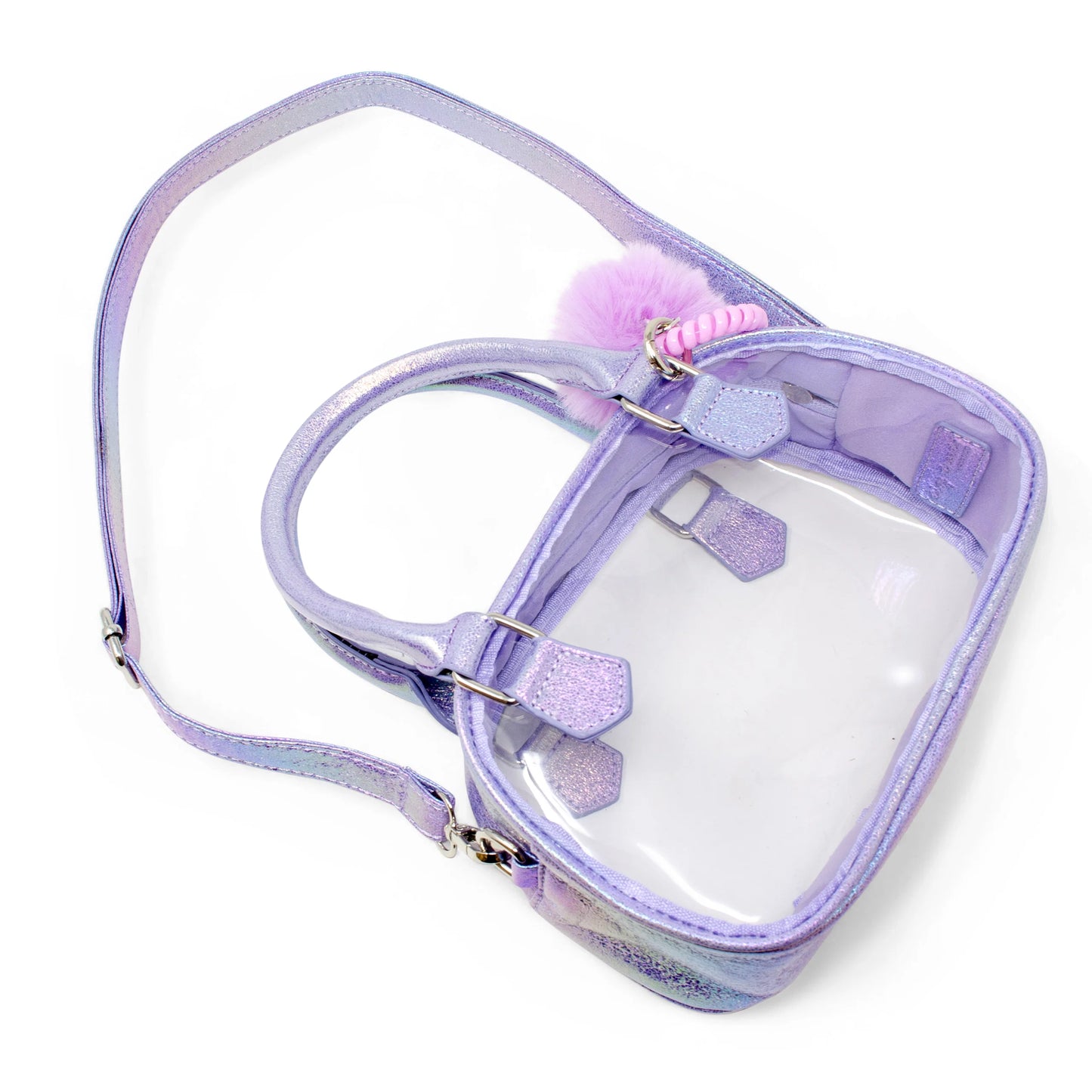 Purple Game Day Glam Clear Crossbody