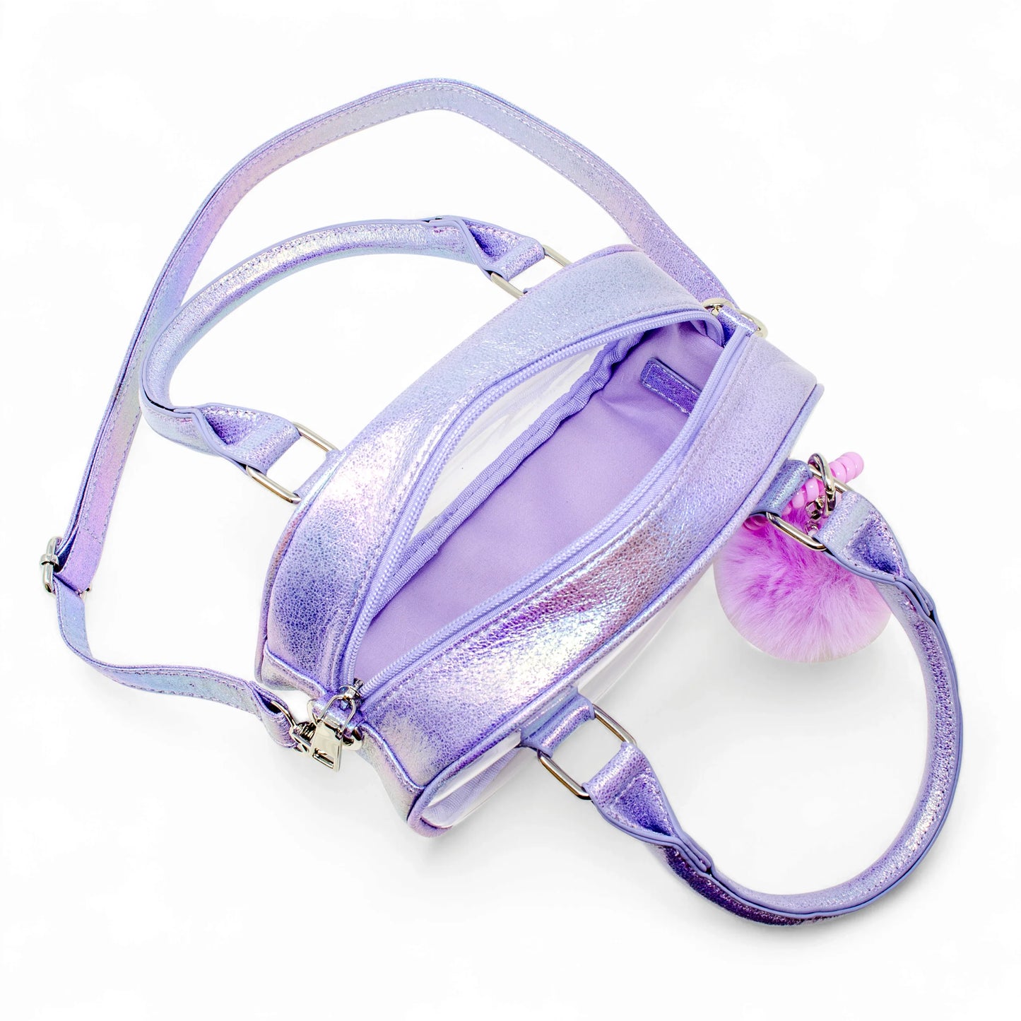 Purple Game Day Glam Clear Crossbody
