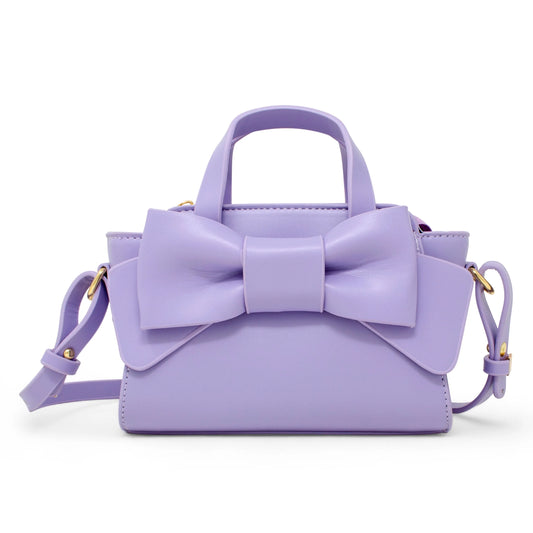 Purple Big Bow Baguette Handbag