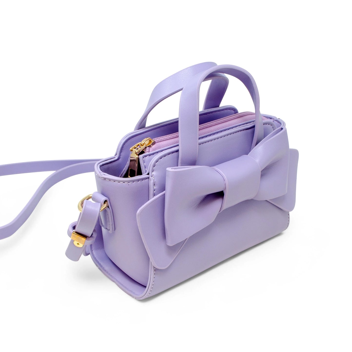 Purple Big Bow Baguette Handbag