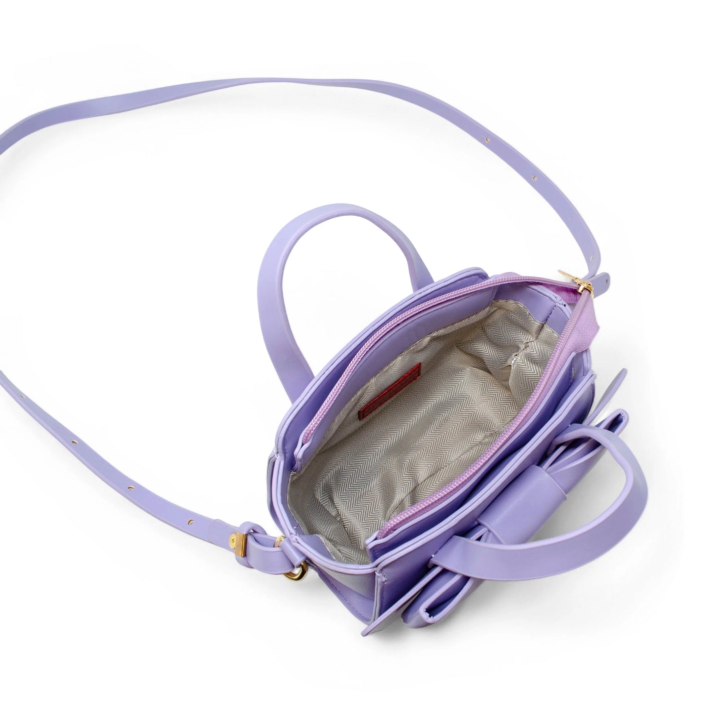 Purple Big Bow Baguette Handbag