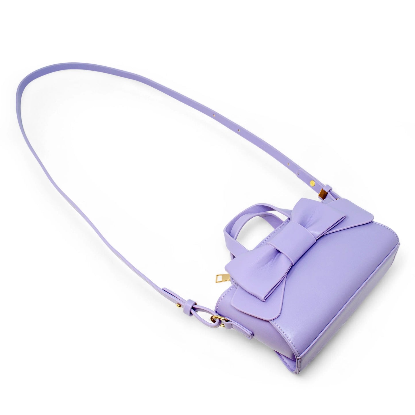 Purple Big Bow Baguette Handbag