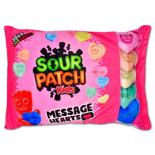 Sour Patch Kids Message Hearts Packaging Plush