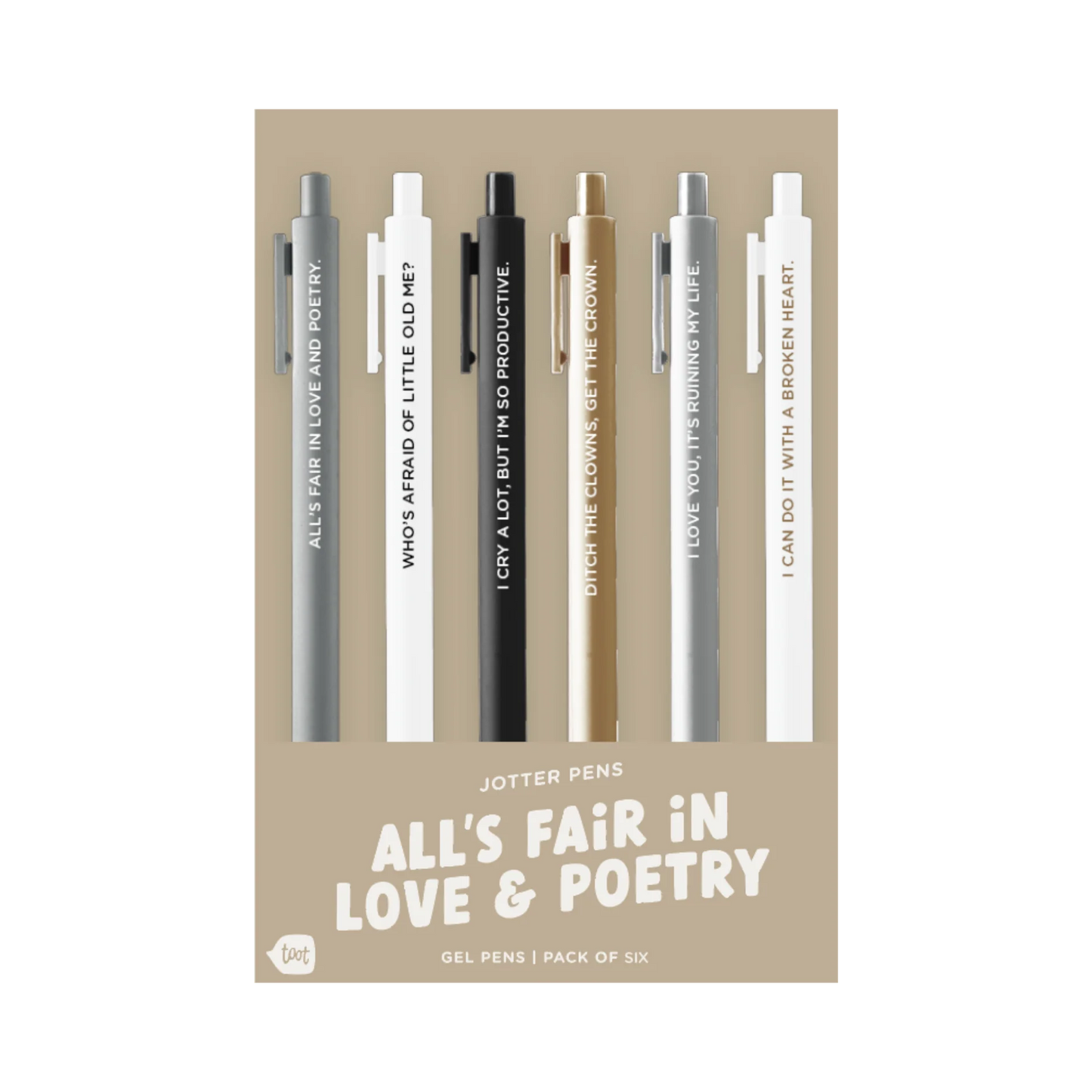 All's Fair In Love and Poetry Swiftie Jotter Pens Set