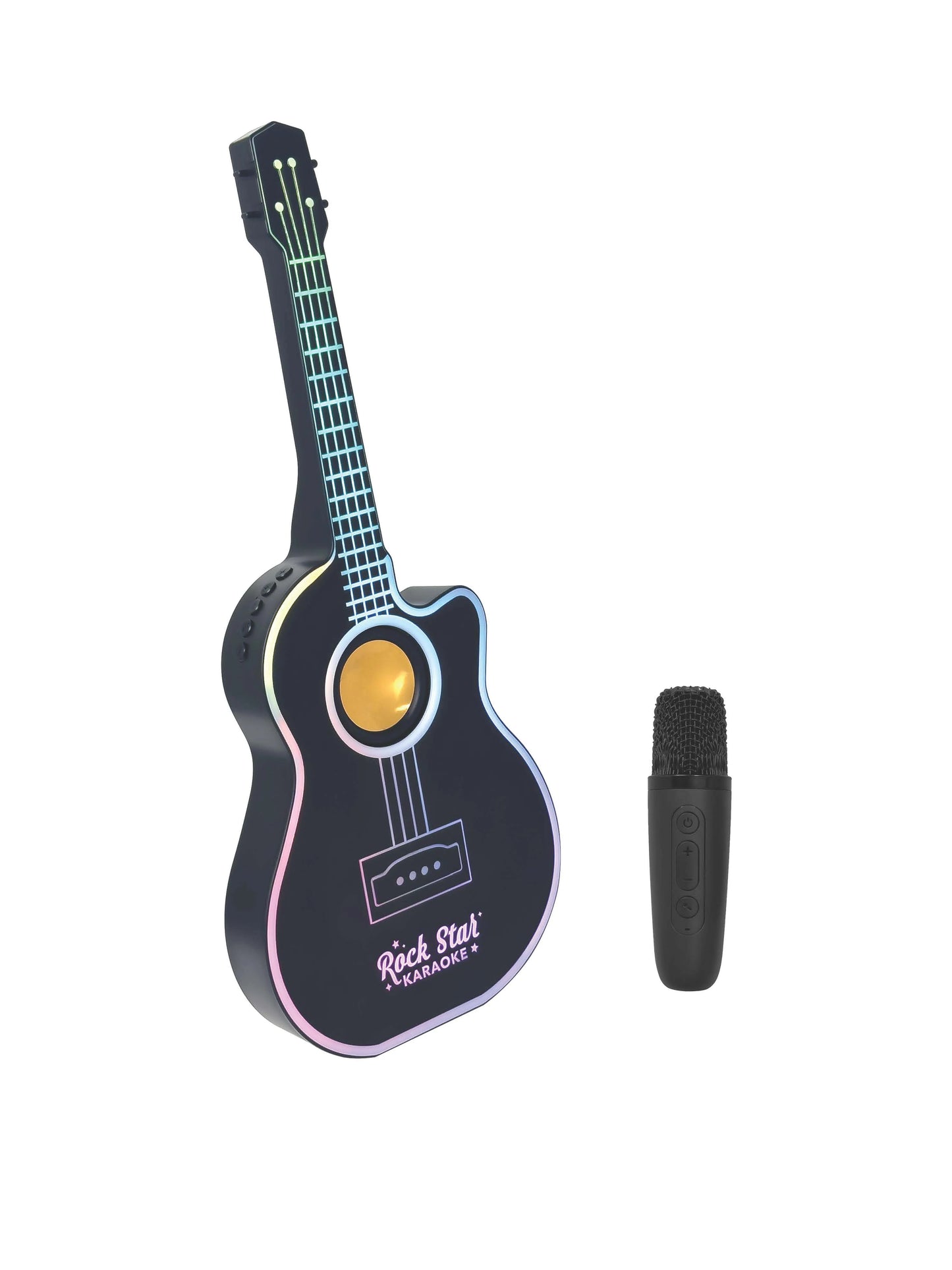Rock Star Karaoke Guitar Speaker & Microphone Black