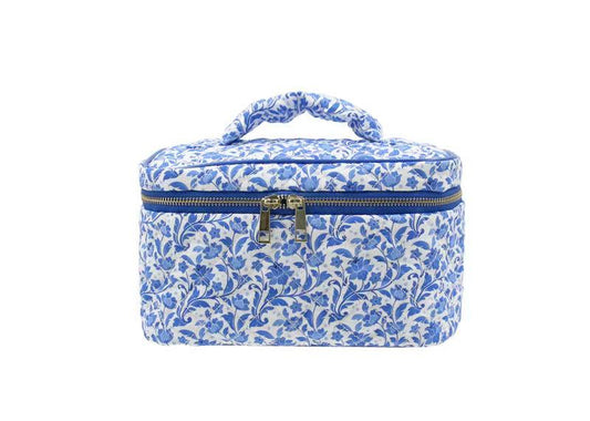 Blue Floral Vanity Bag