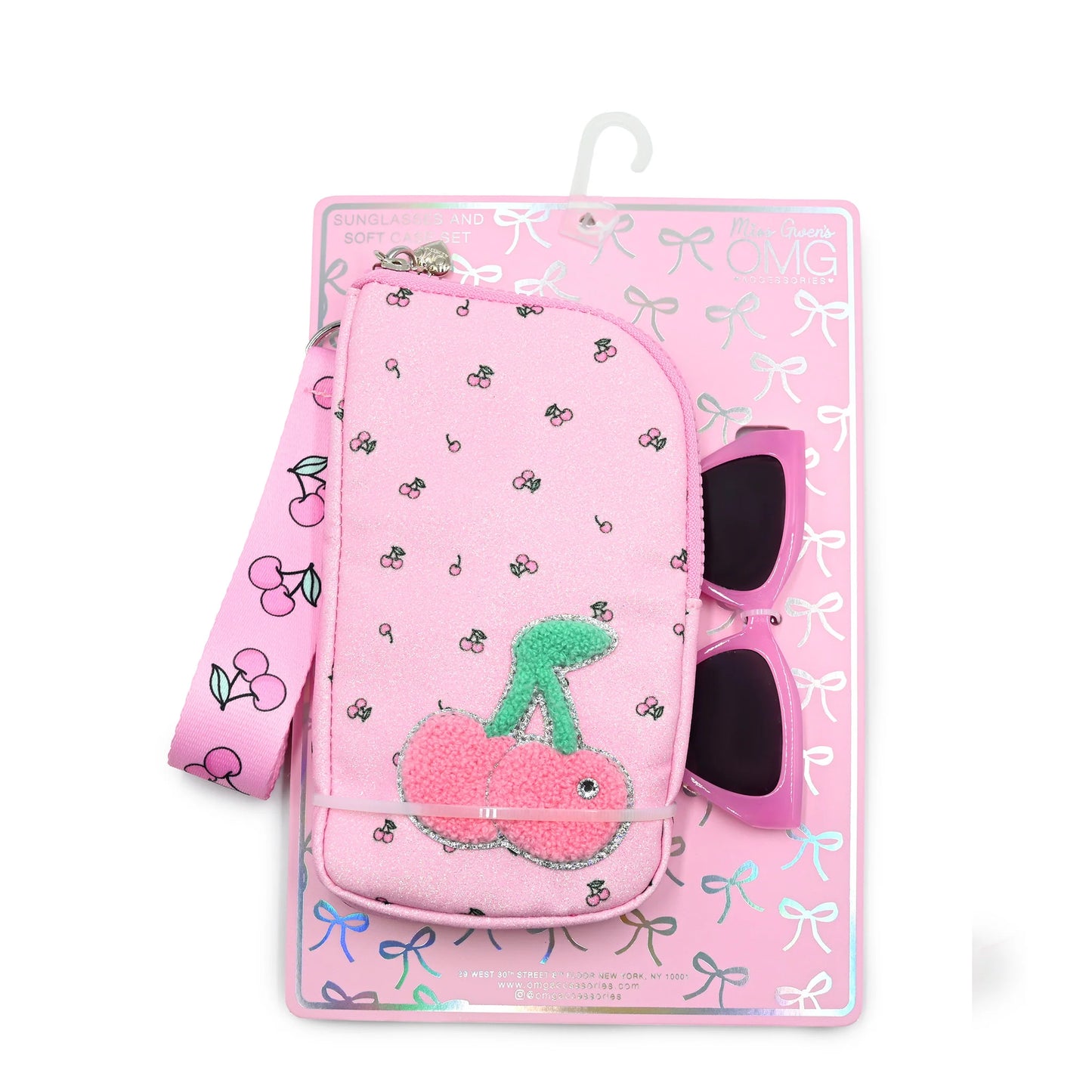 Pink Cherry Wristlet Case and Sunglasses