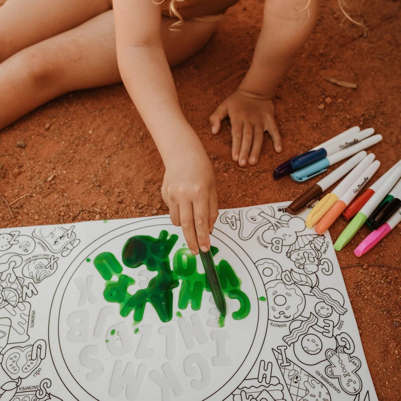 Alphabet Soup Sensory Coloring & Doodle Mat
