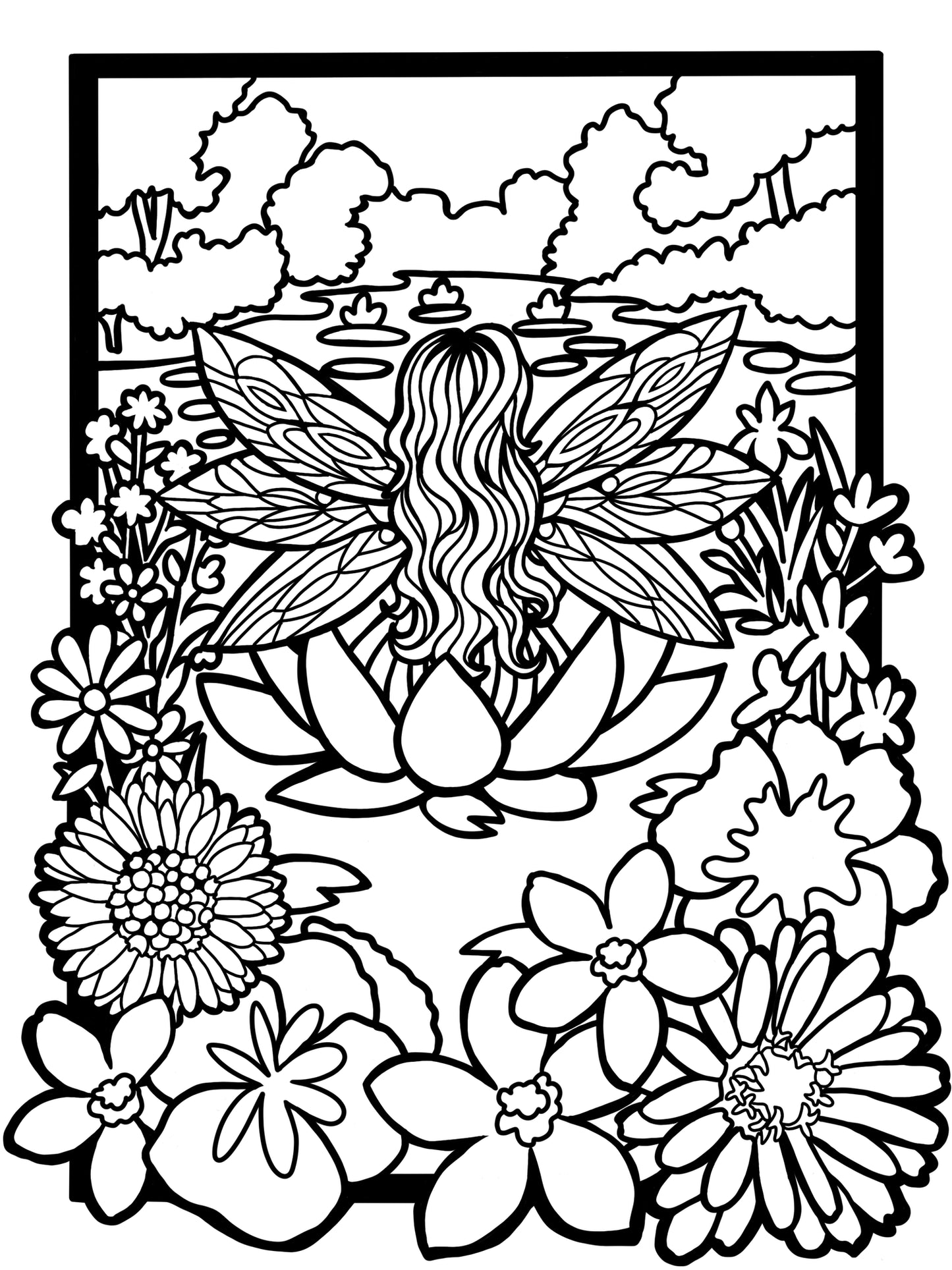 Fairy in a Lotus Windowscape Art Kit