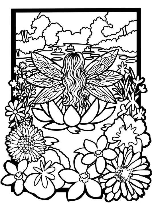 Fairy in a Lotus Windowscape Art Kit