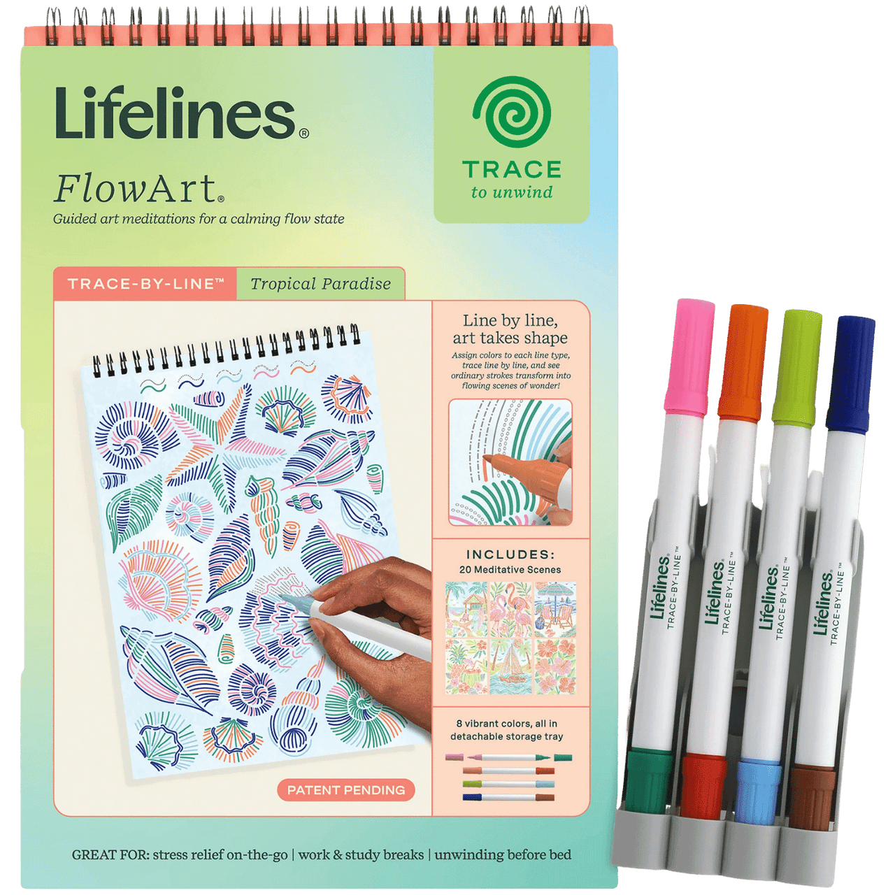 Lifelines FlowArt Trace By Line Tropical Paradise