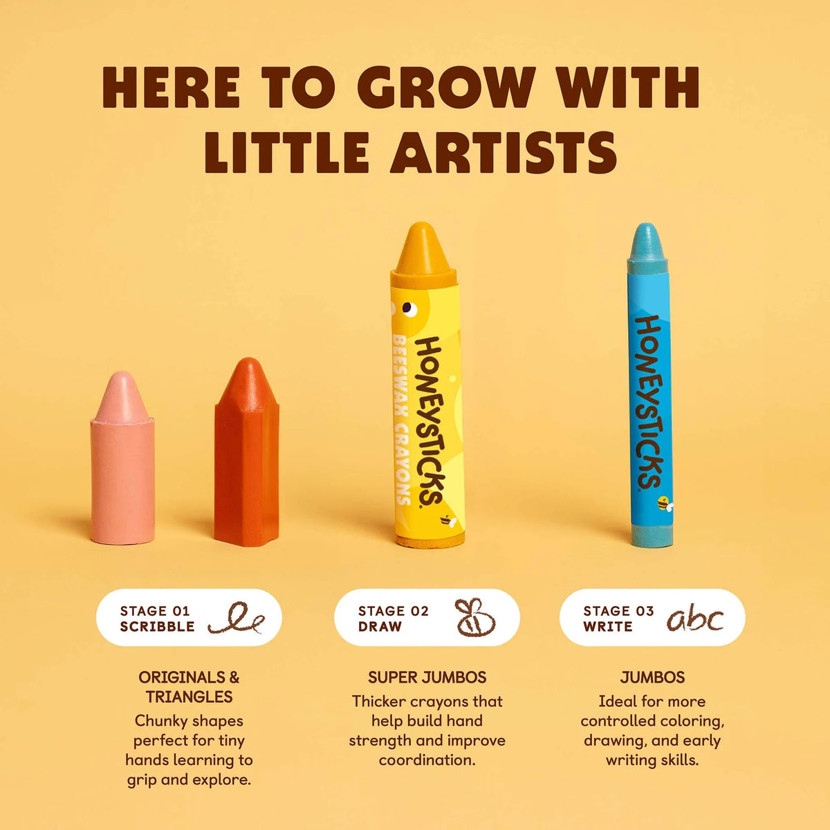 Honeysticks Beeswax Jumbo Crayons
