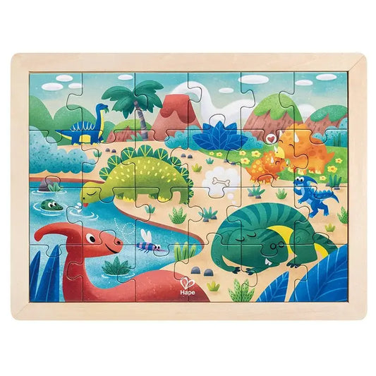 Dinosaur Puzzle with Coloring Poster