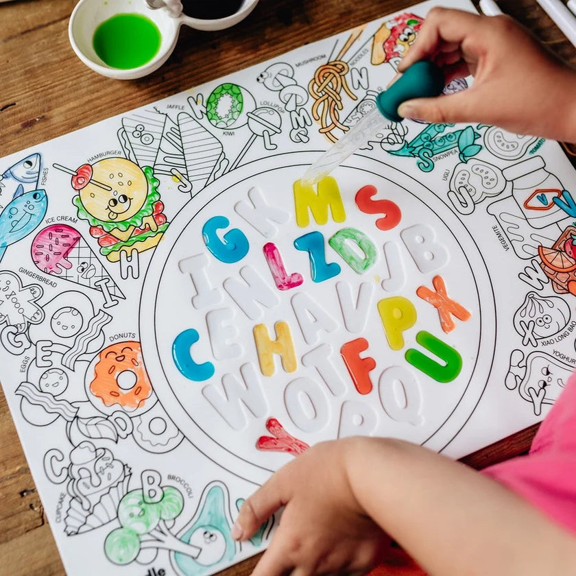 Alphabet Soup Sensory Coloring & Doodle Mat