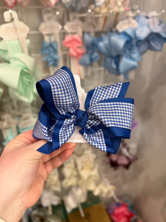 Royal Blue Gingham Bow