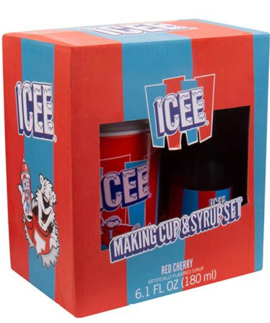 Red Cherry Icee Making Cup and Syrup Set