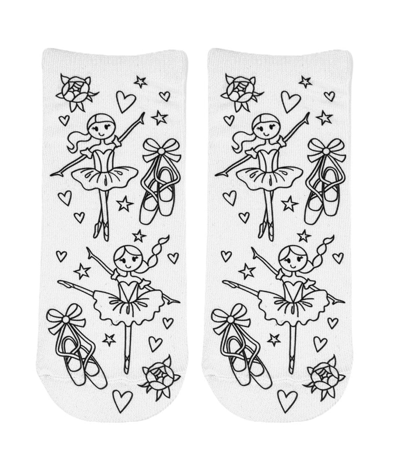 Ballerina Coloring Socks