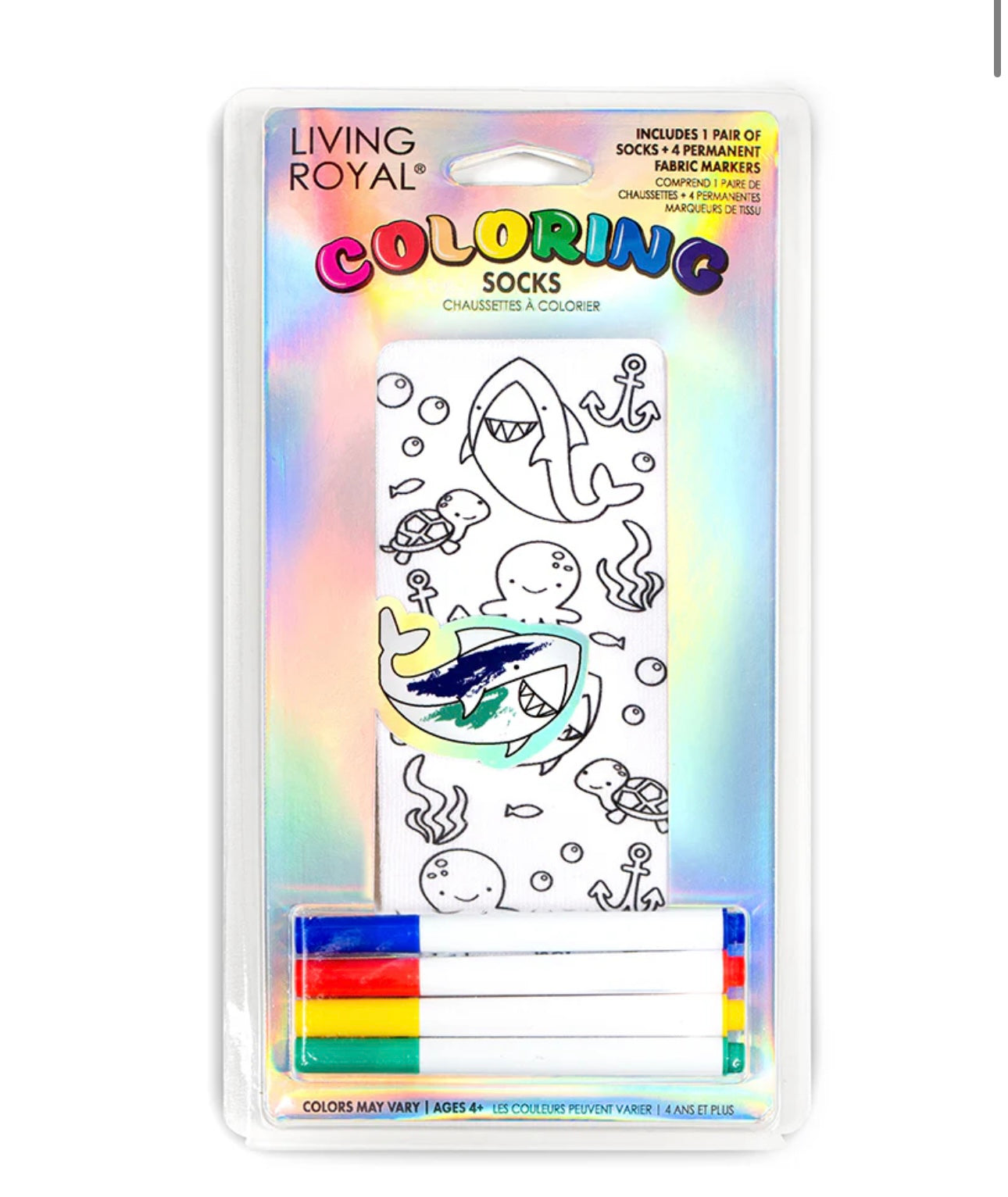 Ocean Pals Coloring Socks