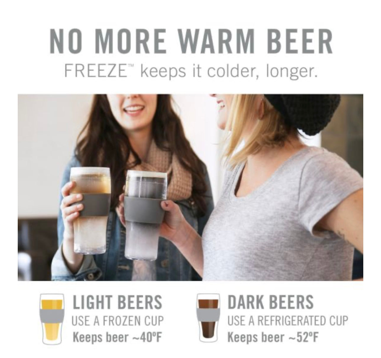 Beer Freeze Cooling Cups Set of 2