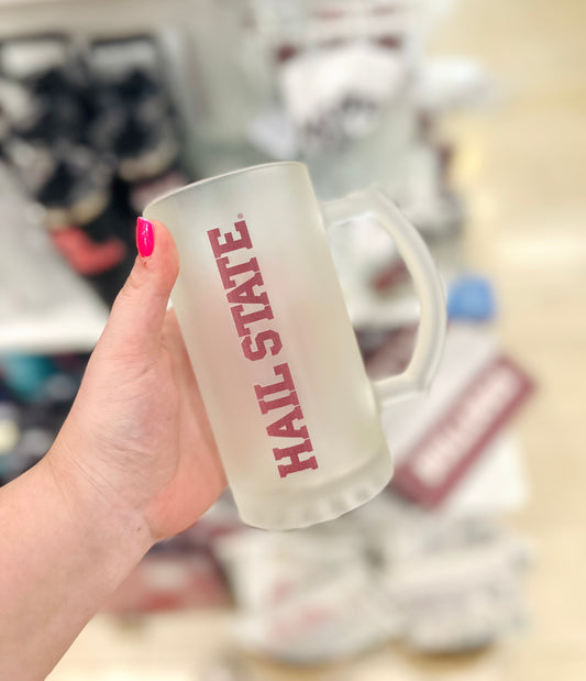 Hail State 16oz Frosted Glass