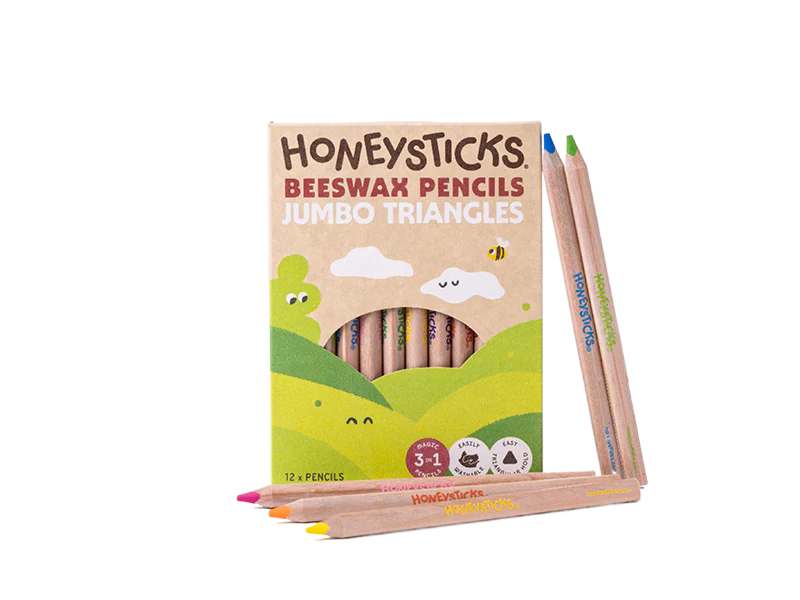 Honeysticks Magic 3-in-1 Beeswax Pencils Jumbo Triangles
