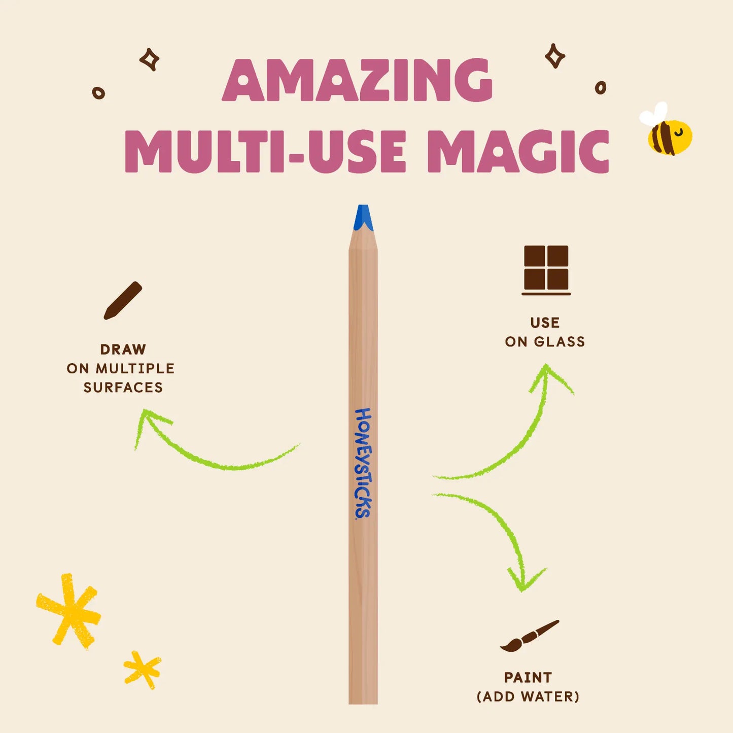 Honeysticks Magic 3-in-1 Beeswax Pencils Jumbo Triangles