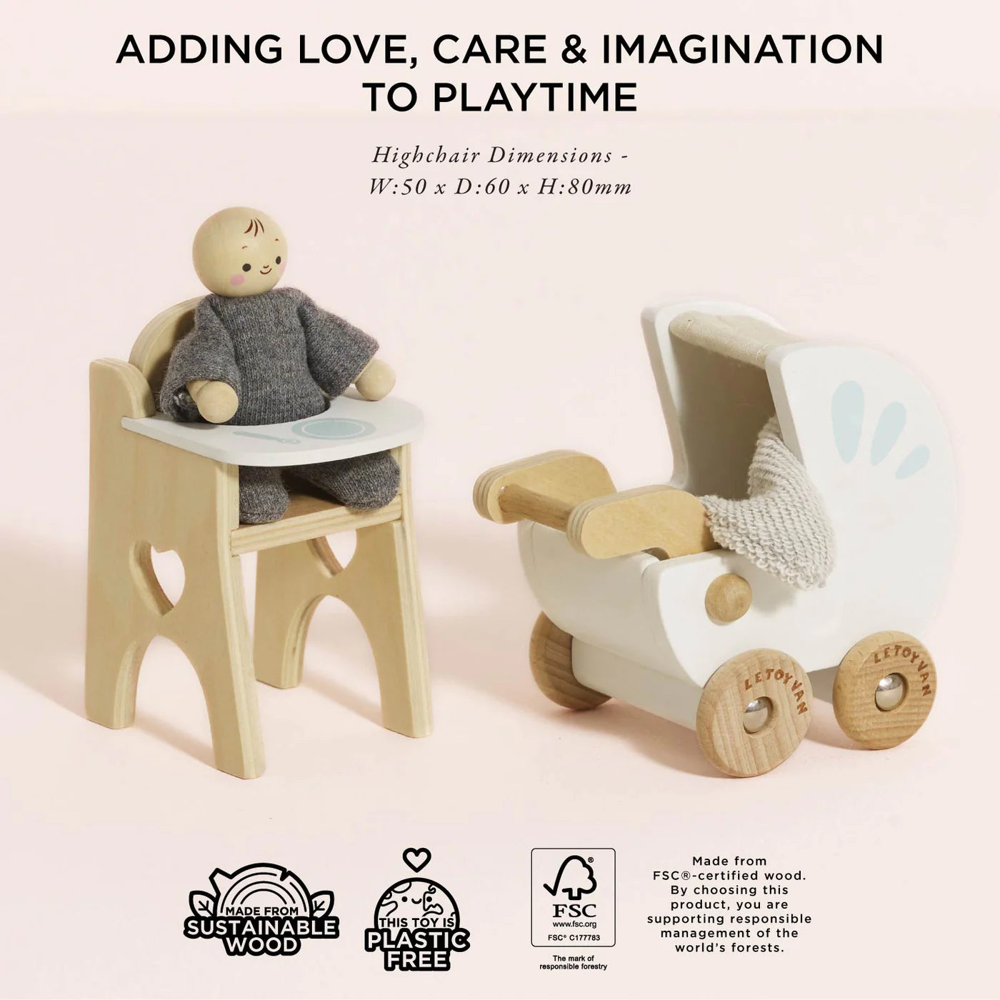 Nursery Dollhouse Furniture Set