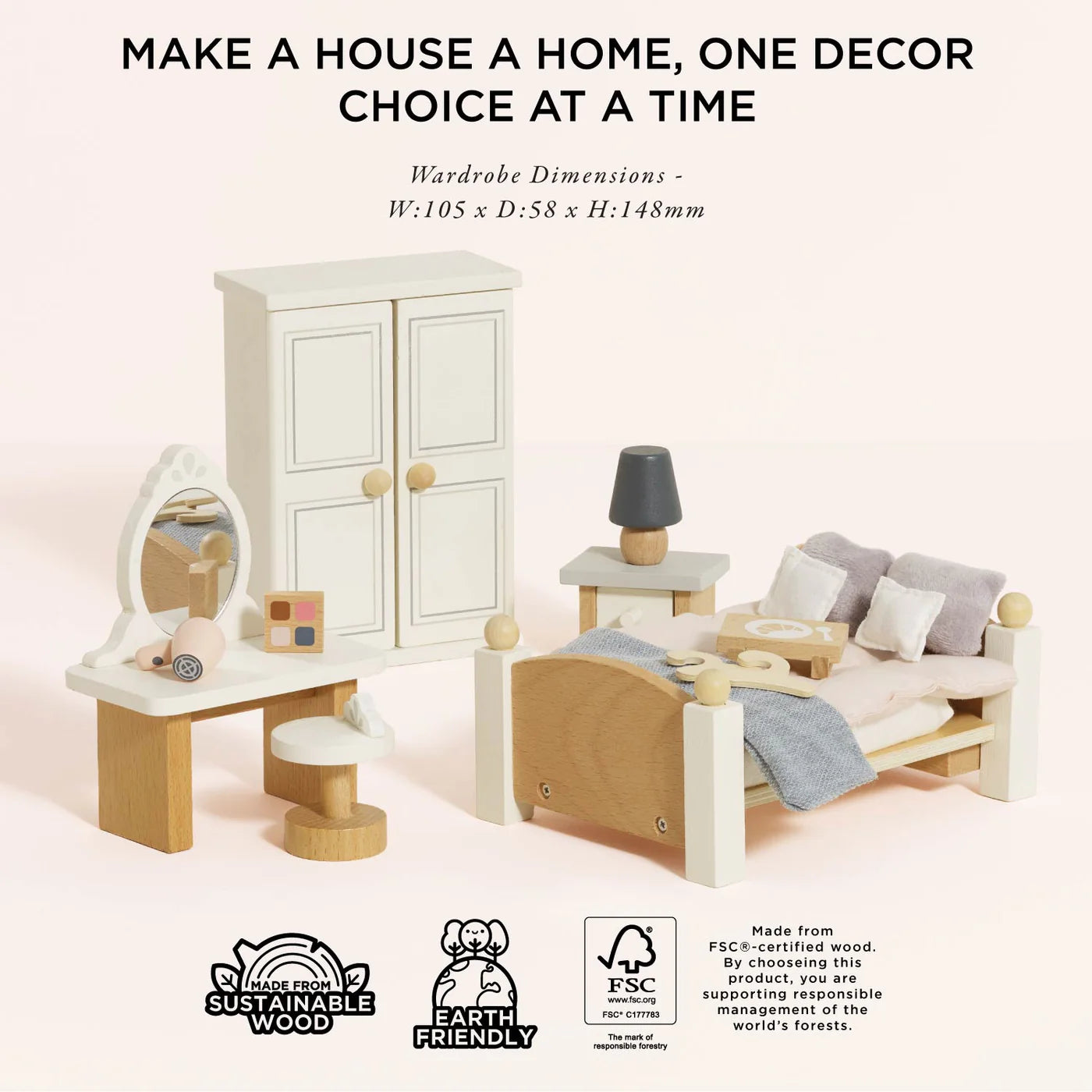 Bedroom Dollhouse Furniture Set