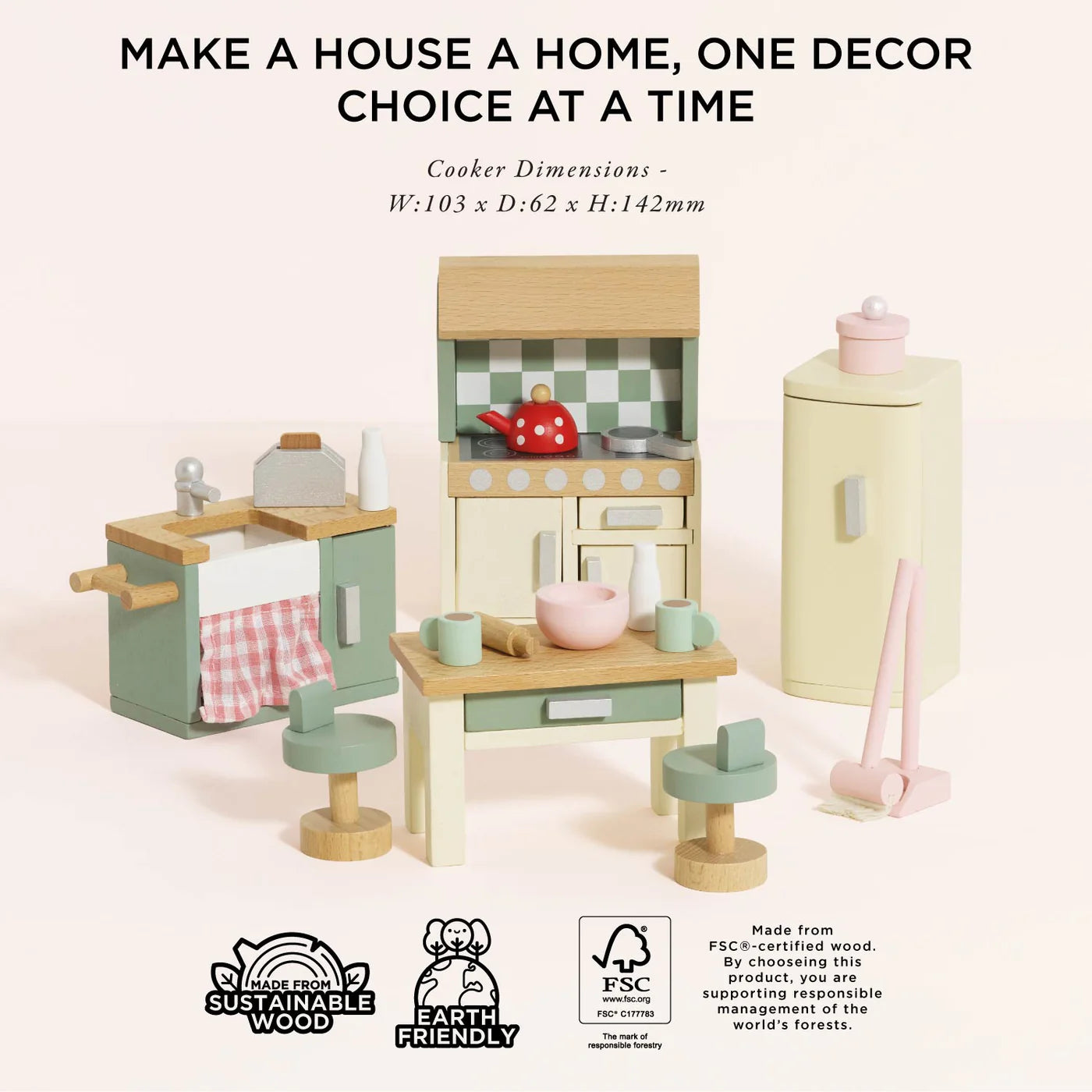 Kitchen Dollhouse Furniture Set