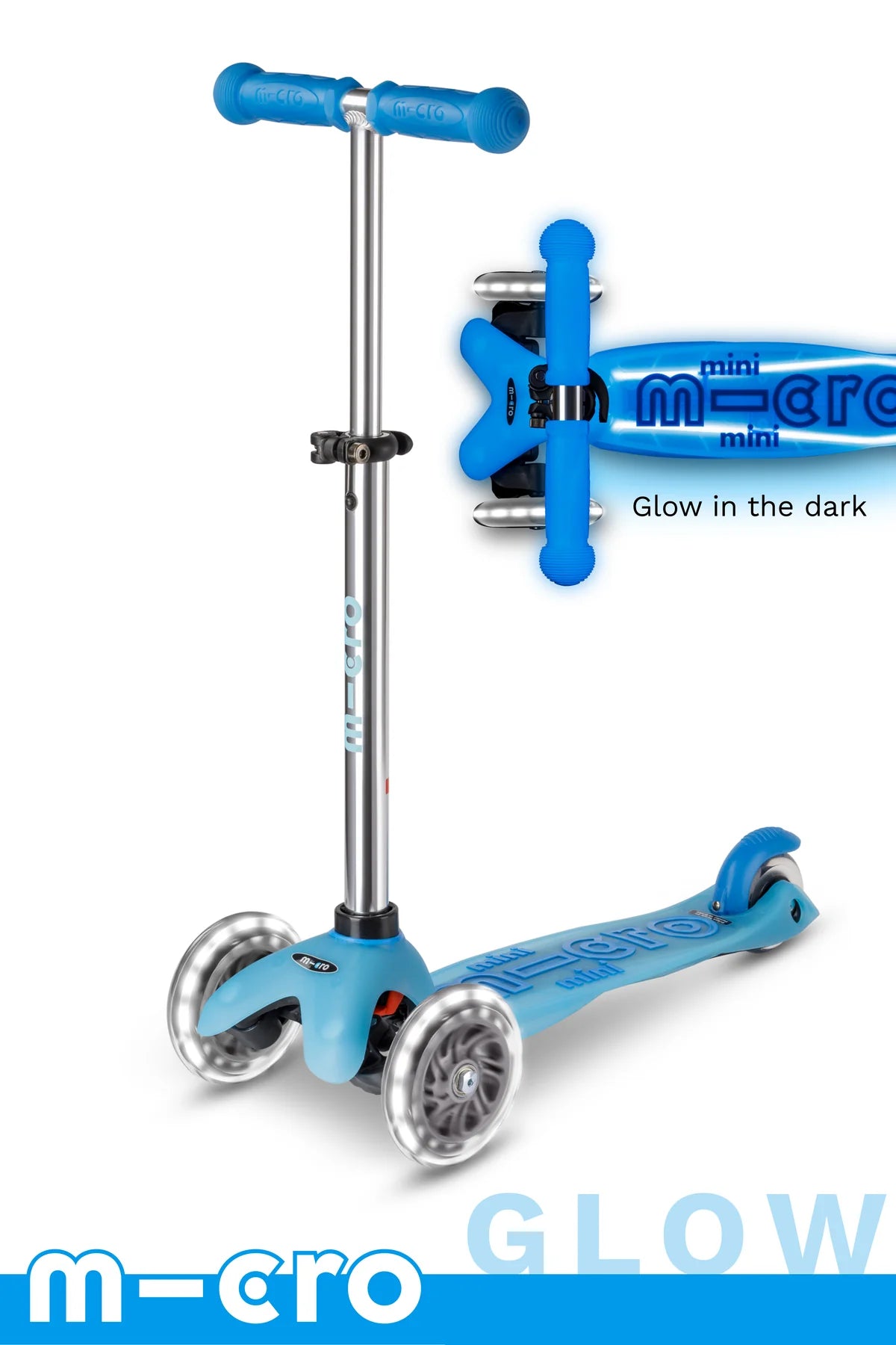 Blue Micro Mini Glow Plus LED Scooter