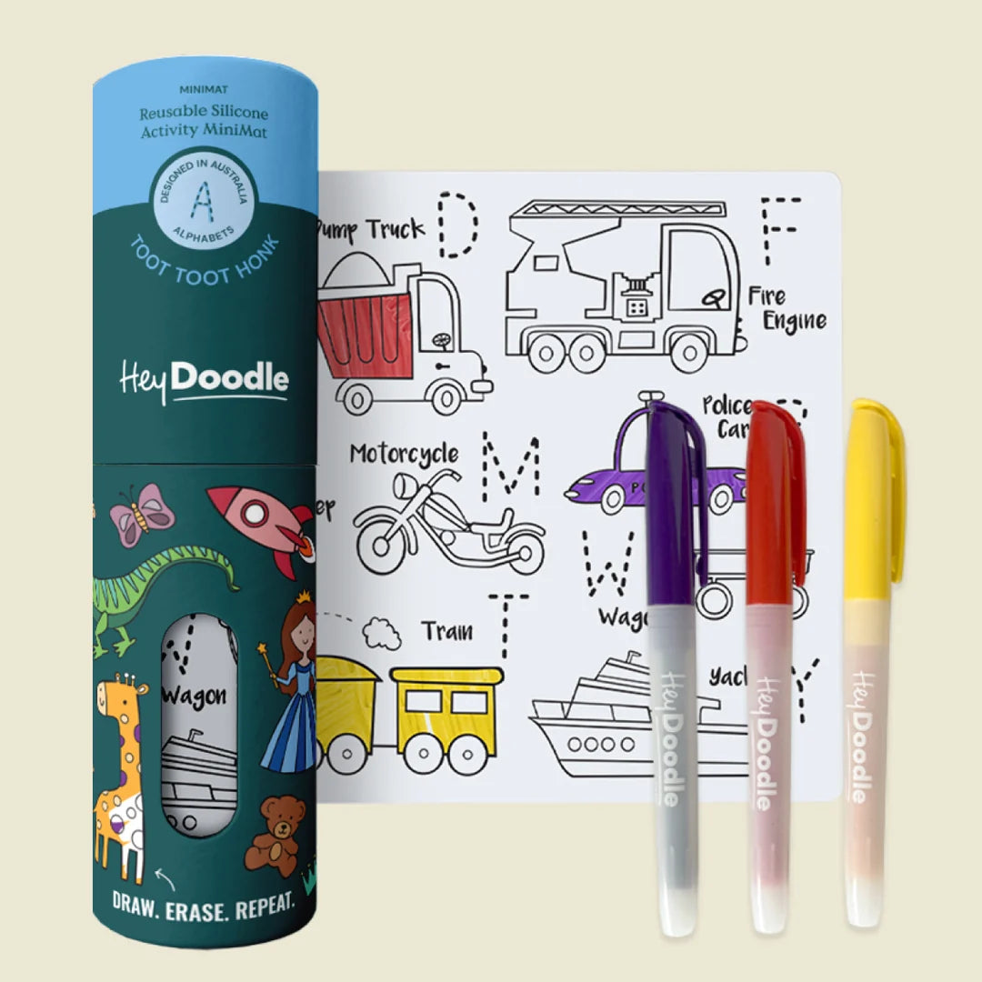 Toot Toot Honk Mini Coloring & Doodle Mat