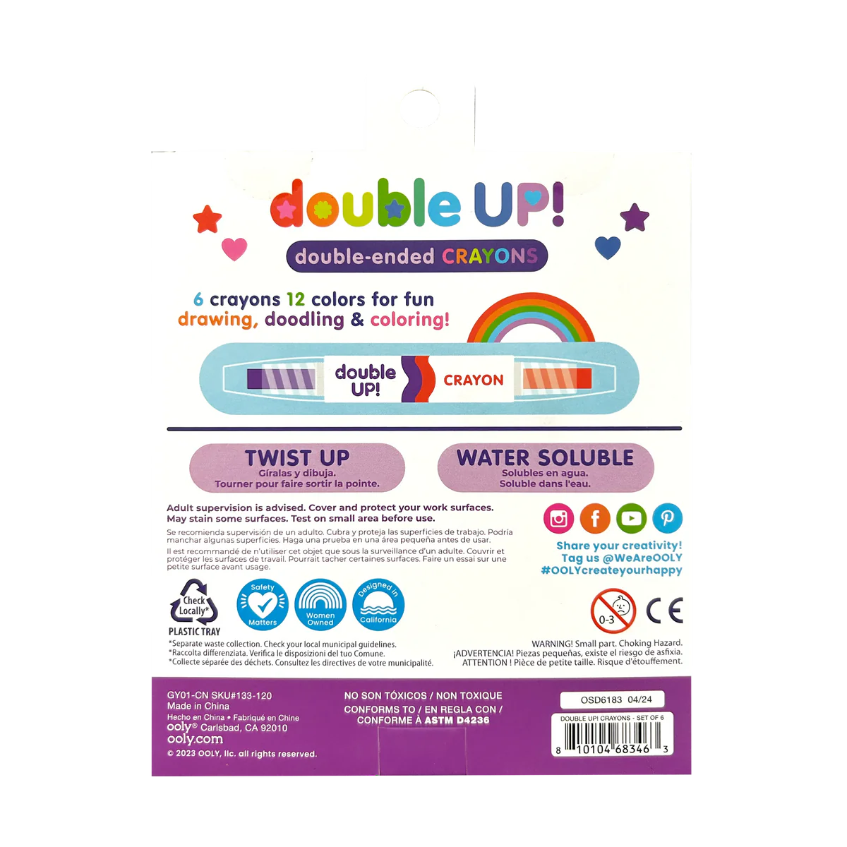 Double Up! Double-Ended Crayons - Set of 6