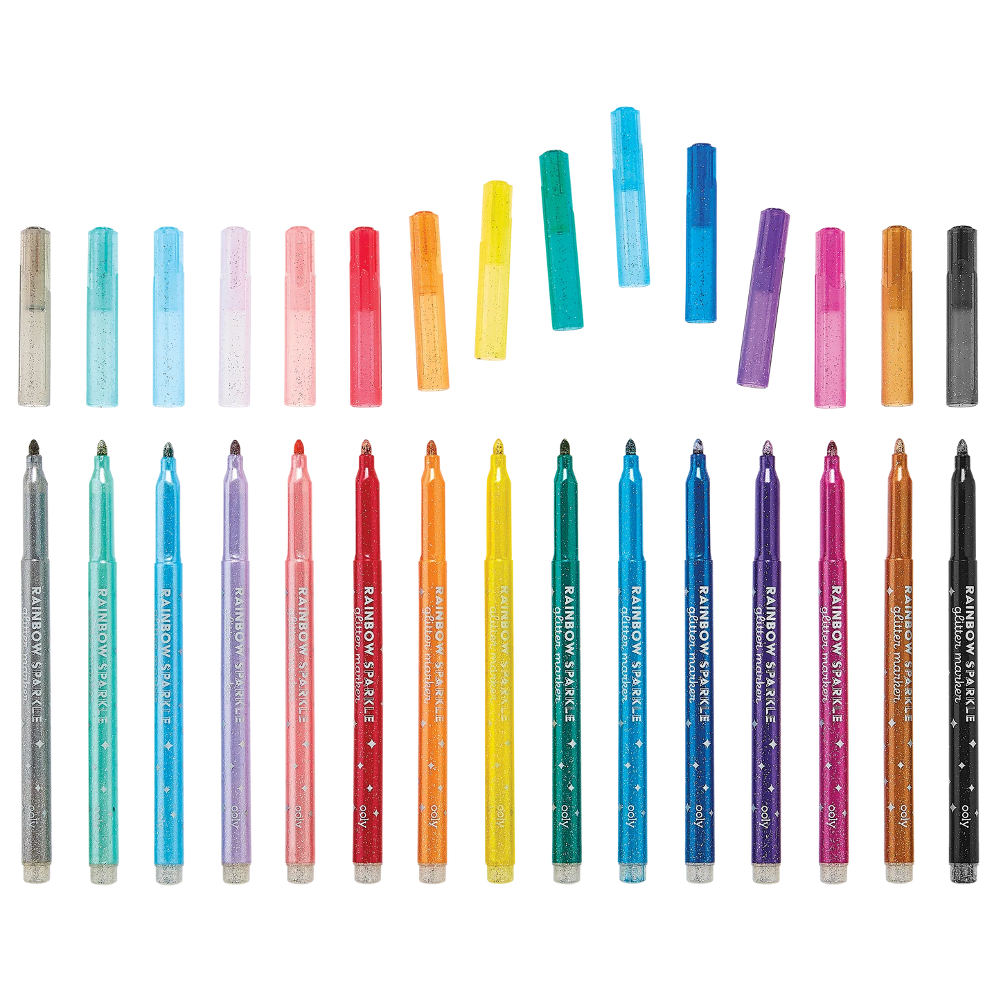 Rainbow Sparkle Glitter Markers Set of 15
