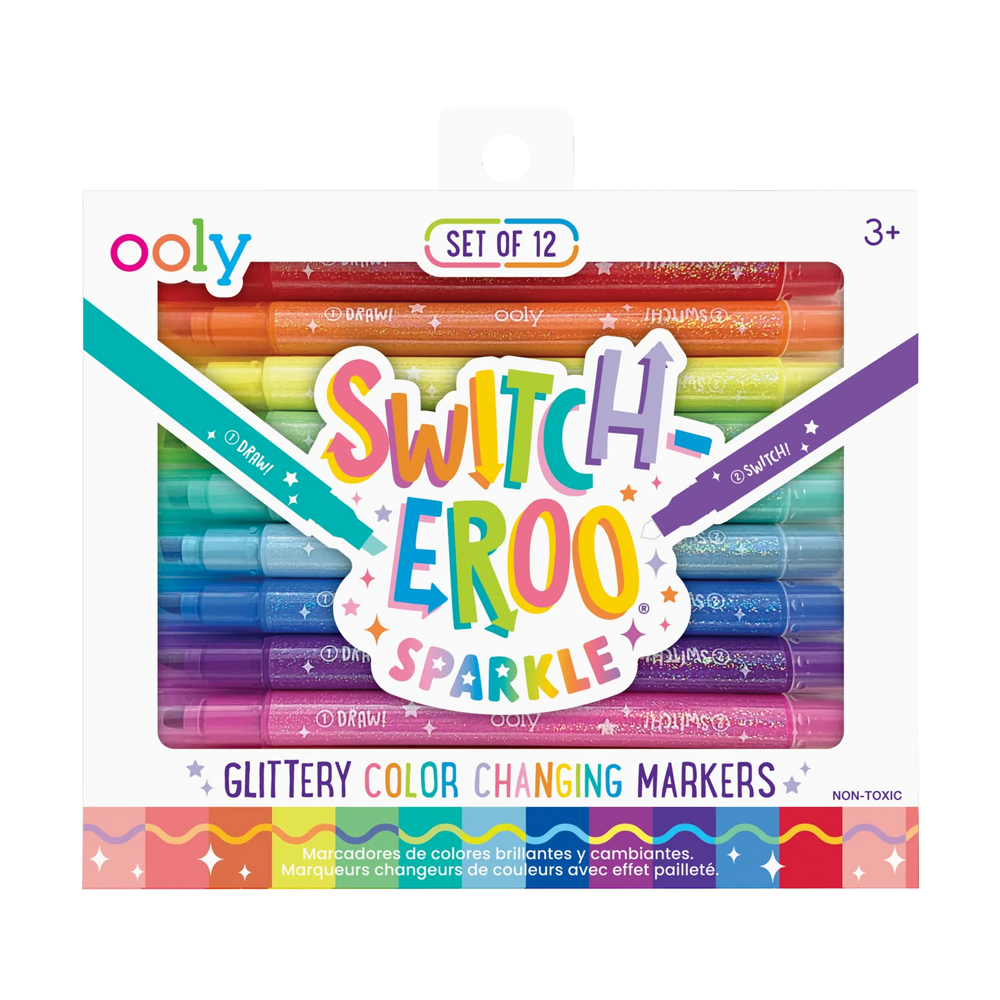 Switch-Eroo Sparkle Glittery Color Changing Markers Set of 12