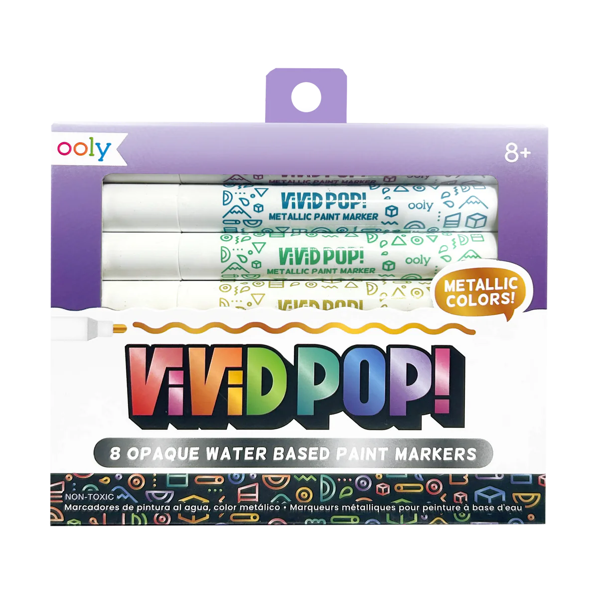 Vivid Pop! Water Based Paint Markers - Metallic - Set of 8