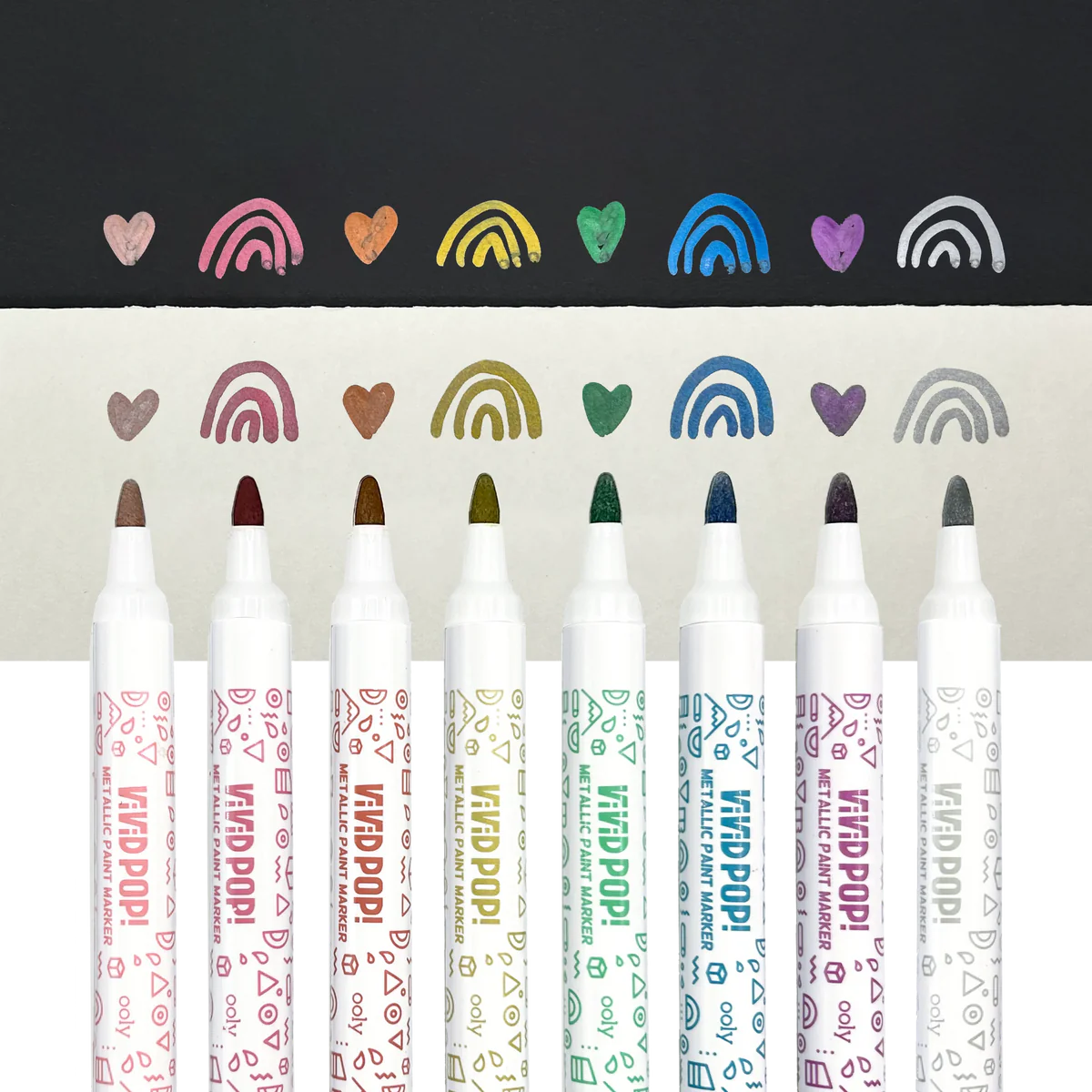 Vivid Pop! Water Based Paint Markers - Metallic - Set of 8