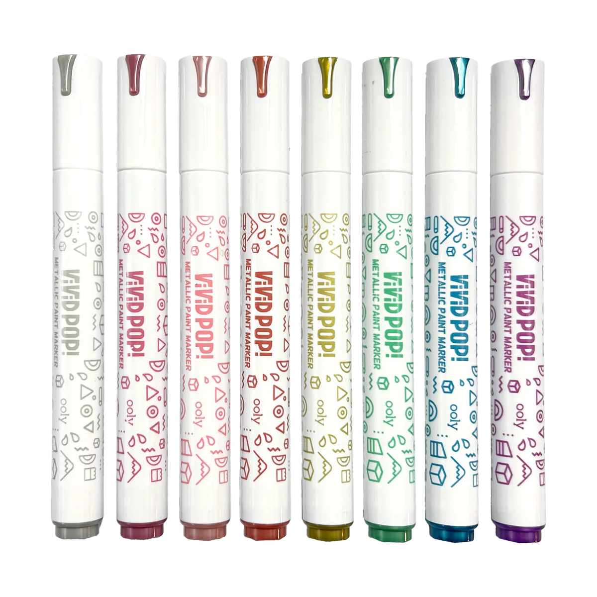 Vivid Pop! Water Based Paint Markers - Metallic - Set of 8