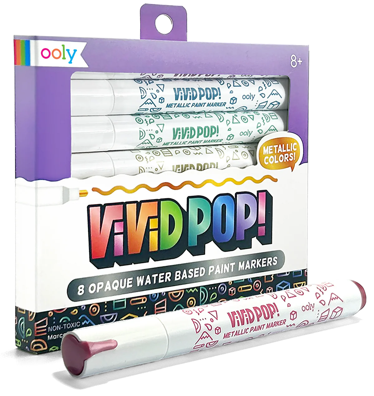 Vivid Pop! Water Based Paint Markers - Metallic - Set of 8