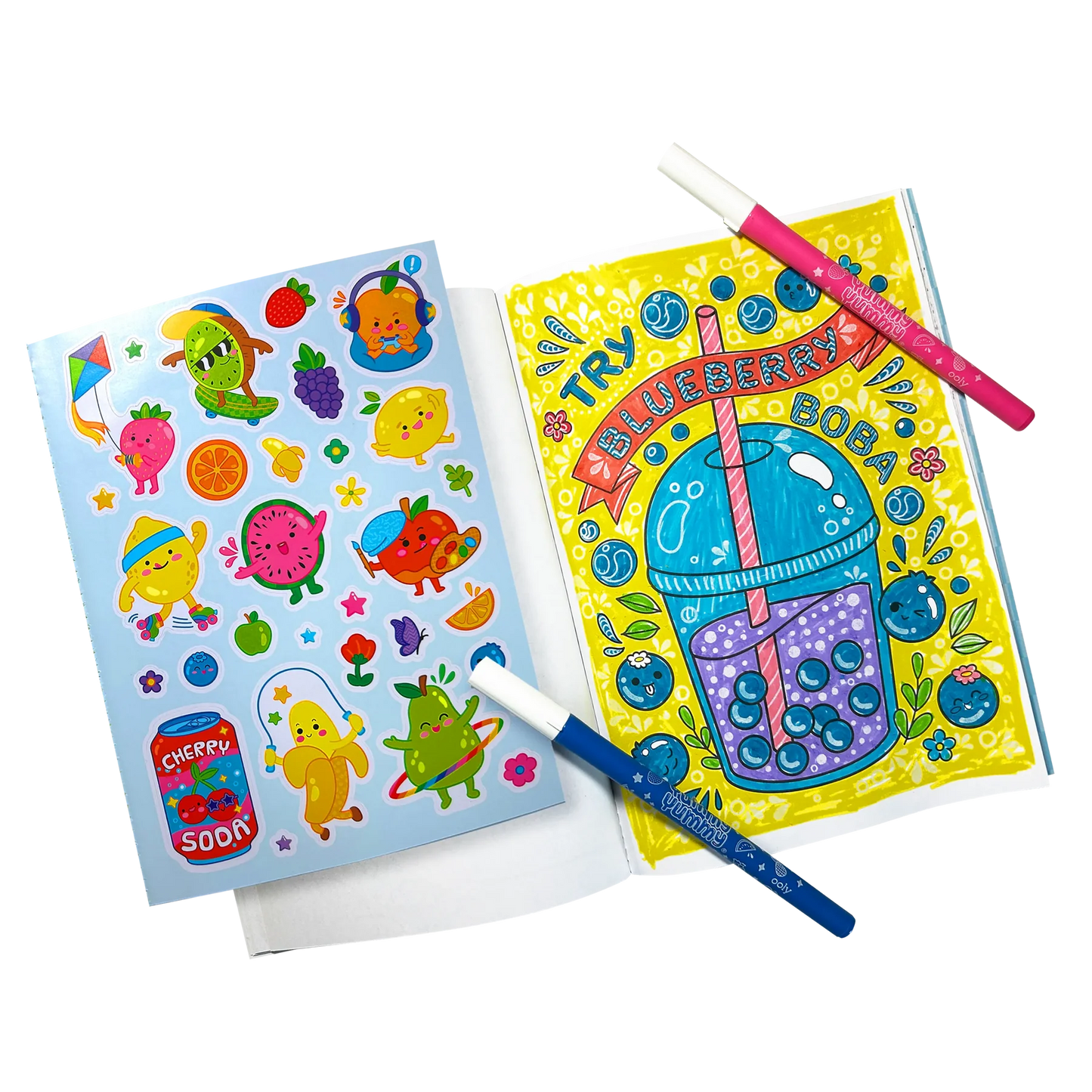 Yummy Yummy Scented Coloring Kit Markers Stickers Coloring Book