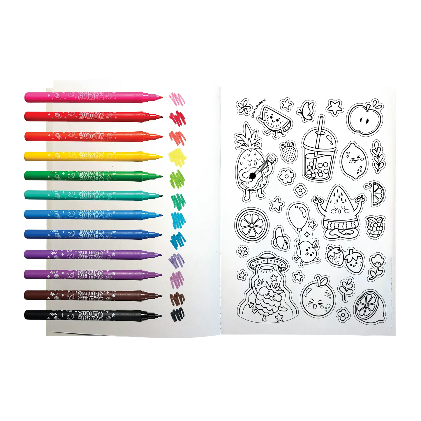 Yummy Yummy Scented Coloring Kit Markers Stickers Coloring Book
