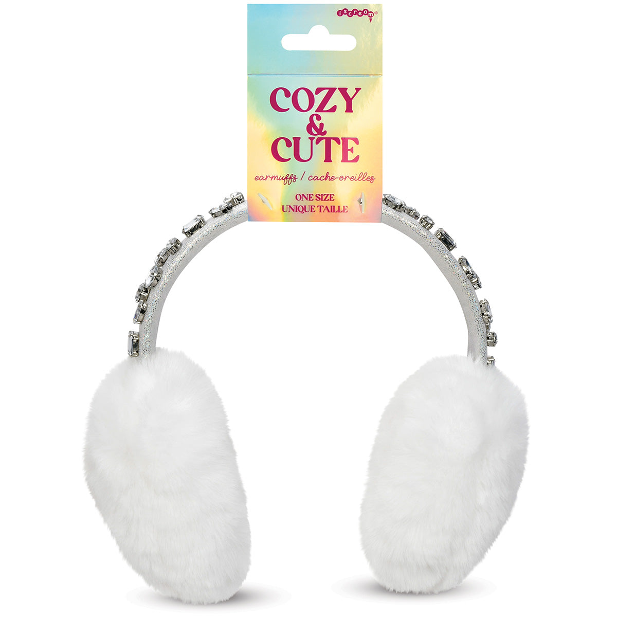 White Rhinestone Earmuffs